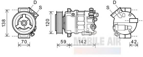 3700K576 VAN Wezel compresor de aire acondicionado