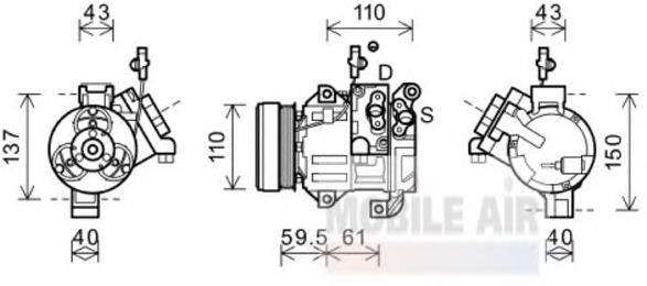 5200K129 VAN Wezel compresor de aire acondicionado