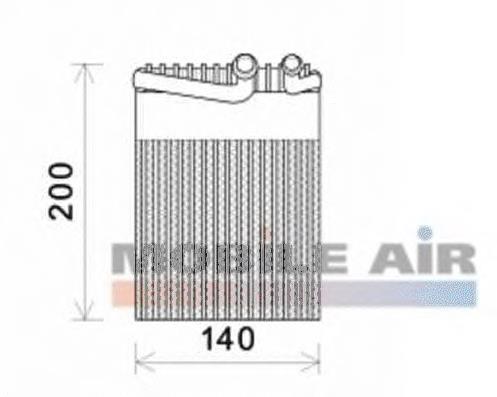 3000V554 VAN Wezel evaporador, aire acondicionado