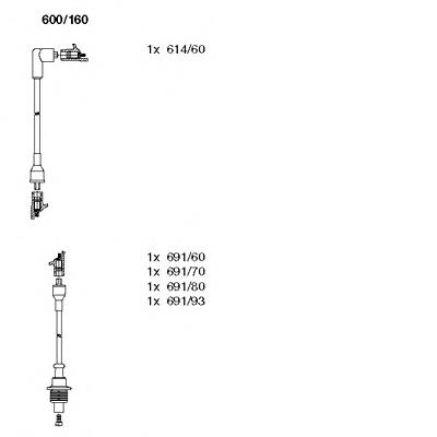 95659596 Peugeot/Citroen juego de cables de encendido