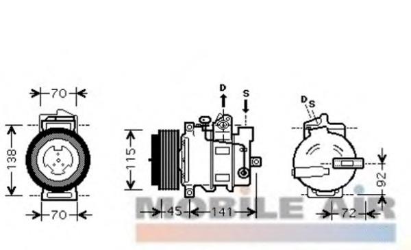 3000K439 VAN Wezel compresor de aire acondicionado