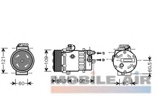 3700K464 VAN Wezel compresor de aire acondicionado