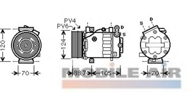 1700K369 VAN Wezel compresor de aire acondicionado