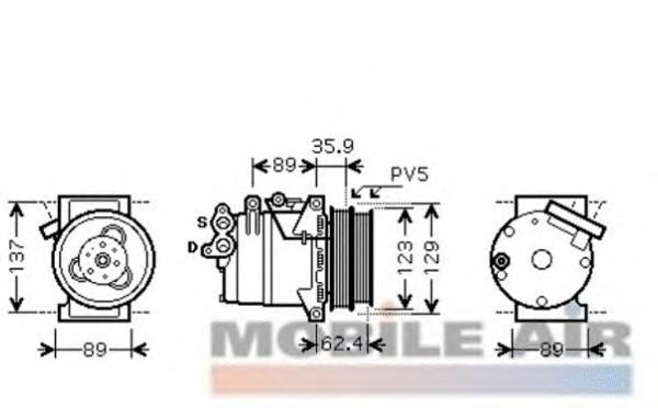 1800K433 VAN Wezel compresor de aire acondicionado