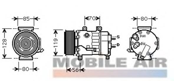 0900K256 VAN Wezel compresor de aire acondicionado