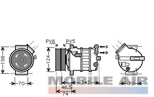 0100K106 VAN Wezel compresor de aire acondicionado