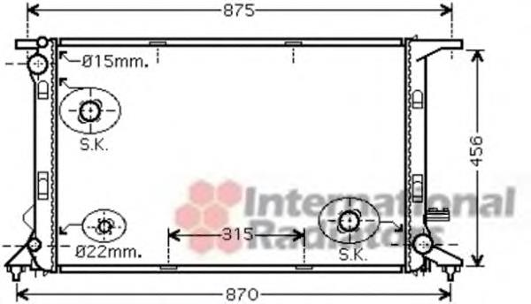 03002290 VAN Wezel radiador refrigeración del motor