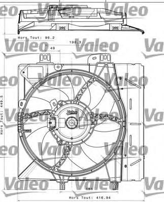 696393 VALEO difusor de radiador, ventilador de refrigeración, condensador del aire acondicionado, completo con motor y rodete