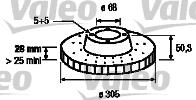 186741 VALEO freno de disco delantero