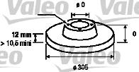 186740 VALEO disco de freno trasero