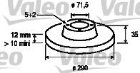 186747 VALEO disco de freno trasero