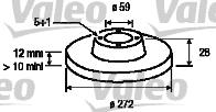 186724 VALEO disco de freno trasero