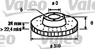 186732 VALEO freno de disco delantero