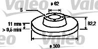 186761 VALEO disco de freno trasero