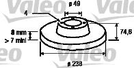 186775 VALEO disco de freno trasero