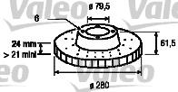 186688 VALEO freno de disco delantero