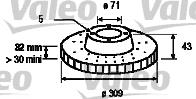 186703 VALEO freno de disco delantero