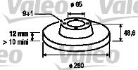 186833 VALEO disco de freno trasero