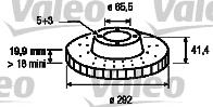 186882 VALEO disco de freno trasero