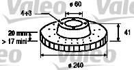 186790 VALEO freno de disco delantero