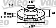 186628 VALEO freno de disco delantero