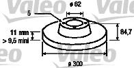 186893 VALEO disco de freno trasero