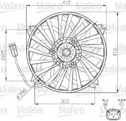 696140 VALEO ventilador (rodete +motor refrigeración del motor con electromotor completo)