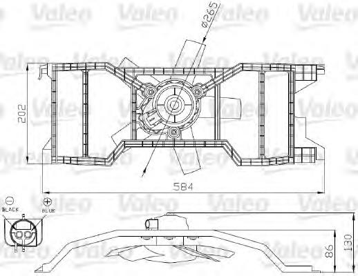 696277 VALEO difusor de radiador, ventilador de refrigeración, condensador del aire acondicionado, completo con motor y rodete