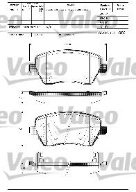 601287 VALEO pastillas de freno delanteras