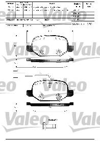 601302 VALEO pastillas de freno traseras