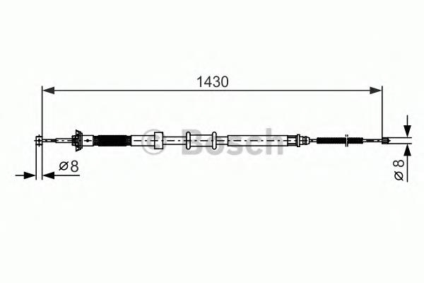 1987482389 Bosch cable de freno de mano trasero derecho