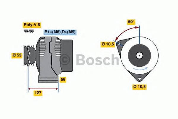 Alternador 0124525143 Bosch