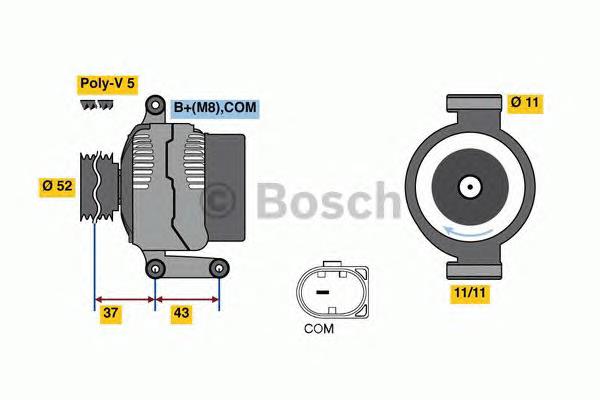 0 986 080 500 Bosch alternador