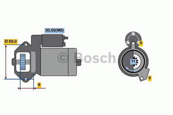 0 986 022 020 Bosch motor de arranque