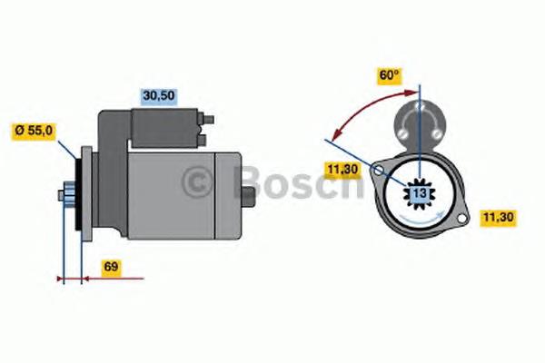 0986020621 Bosch motor de arranque