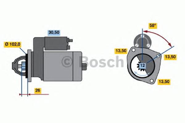 Motor de arranque 0986018641 Bosch