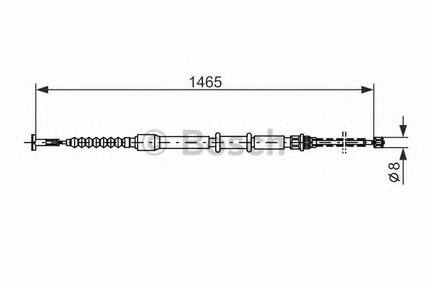 1987477551 Bosch cable de freno de mano trasero derecho