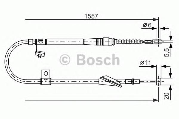 1987477609 Bosch cable de freno de mano trasero izquierdo