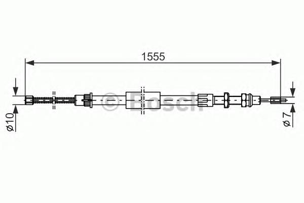 1987477452 Bosch cable de freno de mano trasero derecho