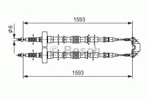 1987477527 Bosch cable de freno de mano trasero derecho/izquierdo