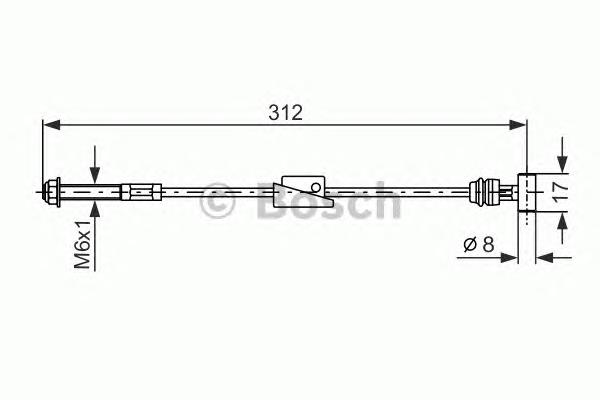 1987477517 Bosch cable de freno de mano delantero