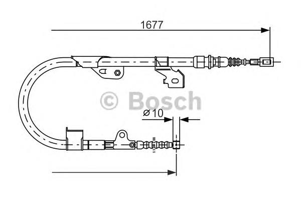 1987477536 Bosch cable de freno de mano trasero derecho