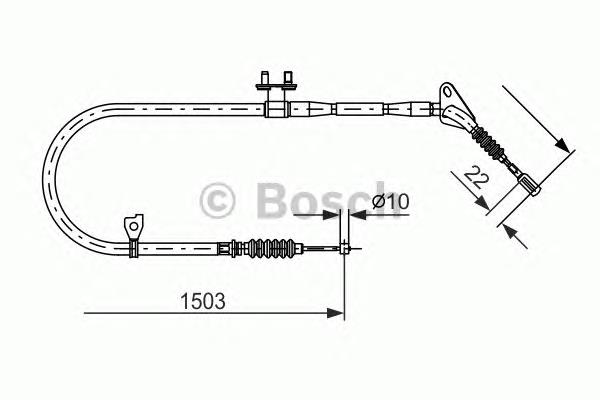 1987477493 Bosch cable de freno de mano trasero izquierdo