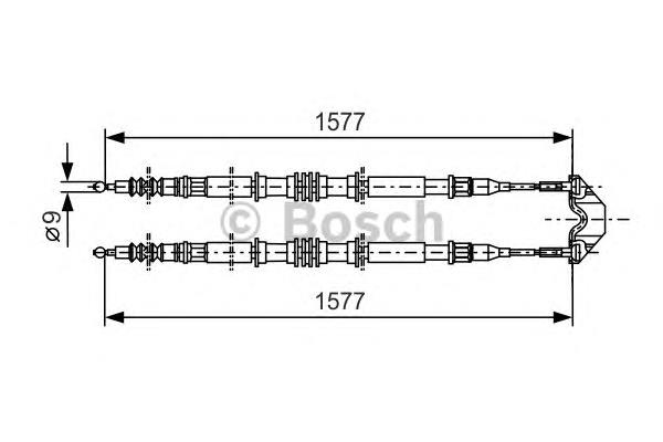 1987477767 Bosch cable de freno de mano trasero derecho/izquierdo