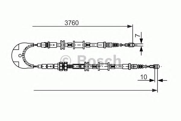 1987477735 Bosch cable de freno de mano trasero derecho/izquierdo