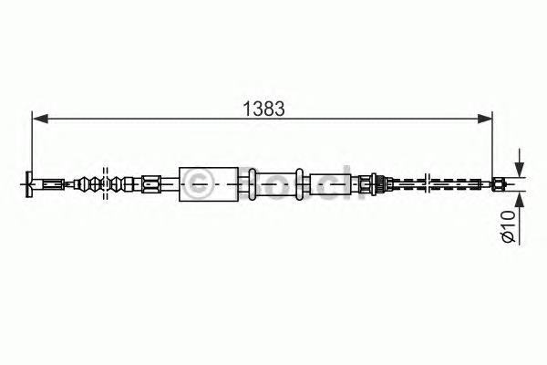 1987477826 Bosch cable de freno de mano trasero derecho