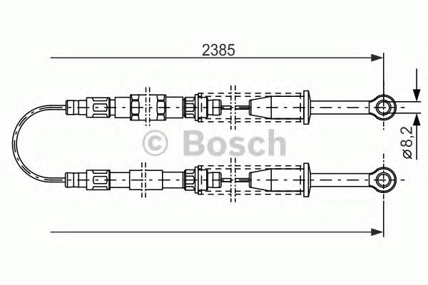 1987477651 Bosch cable de freno de mano trasero derecho/izquierdo