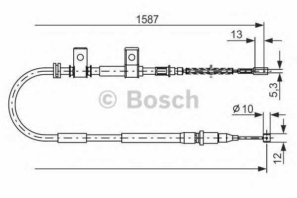 1987477717 Bosch cable de freno de mano trasero derecho