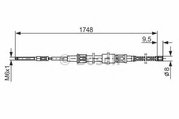 1 987 477 046 Bosch cable de freno de mano trasero derecho/izquierdo