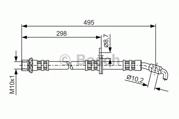 1987476962 Bosch tubo flexible de frenos delantero izquierdo